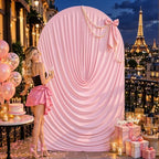 7.2ft Draped Arch Covers Pink Wedding Arch Backdrop Cover Arch Covers Stretchy Backdrop Pink Photo Booth Spandex, alternate