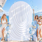 7.2ft Draped Arch Covers White Wedding Arch Backdrop Cover Arch Covers Stretchy Backdrop White Photo Booth