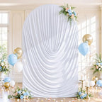 7.2ft Draped Arch Covers White Wedding Arch Backdrop Cover Arch Covers Stretchy Backdrop White Photo Booth, alternate view 3