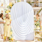 7.2ft Draped Arch Covers White Wedding Arch Backdrop Cover Arch Covers Stretchy Backdrop White Photo Booth, alternate view 4