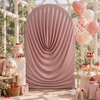 7.2FT Dusty Pink Draped Arch Cover, Ruched Ripple Arch Backdrop Cover in 7.2FT in Dusty Pink, alternate view 2