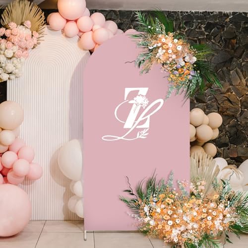 7.2Ft Dusty Pink Wedding Arch Backdrop Cover for Party Deco in 7.2 FT in Dusty Pink, alternate view 5