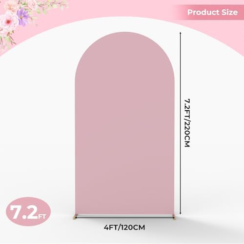 7.2Ft Dusty Pink Wedding Arch Backdrop Cover for Party Deco in 7.2 FT in Dusty Pink, alternate view 6