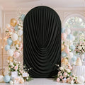 7.2FT Elegant Draped Arch Cover, Black Wedding Arch Backdrop Cover, Ruched Backdrop Cover for Wedding, Birthday