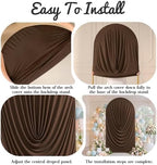 7.2FT Elegant Draped Arch Cover, Brown Wedding Arch Backdrop Cover, Ruched Backdrop Cover for Wedding, Birthday, alternate