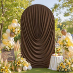 7.2FT Elegant Draped Arch Cover, Brown Wedding Arch Backdrop Cover, Ruched Backdrop Cover for Wedding, Birthday, alternate