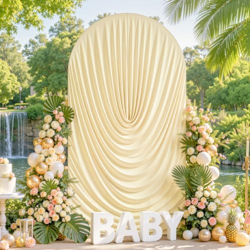 7.2FT Elegant Draped Arch Cover, Champagne Wedding Arch Backdrop Cover, Stretchy Backdrop Arch Cover for, alternate view 4