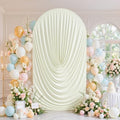 7.2FT Elegant Draped Arch Cover, Ivory Wedding Arch Backdrop Cover, Stretchy Backdrop Arch Cover for Wedding