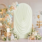 7.2FT Elegant Draped Arch Cover, Ivory Wedding Arch Backdrop Cover, Stretchy Backdrop Arch Cover for Wedding, alternate view