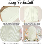 7.2FT Elegant Draped Arch Cover, Ivory Wedding Arch Backdrop Cover, Stretchy Backdrop Arch Cover for Wedding, alternate view