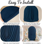 7.2FT Elegant Draped Arch Cover, Navy Blue Wedding Arch Backdrop Cover, Ruched Backdrop Cover for Wedding, alternate view 4