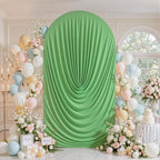 7.2FT Elegant Draped Arch Cover, Sage Green Wedding Arch Backdrop Cover, Stretchy Backdrop Arch Cover for