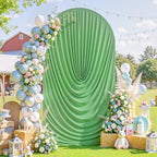 7.2FT Elegant Draped Arch Cover, Sage Green Wedding Arch Backdrop Cover, Stretchy Backdrop Arch Cover for, alternate view 4
