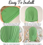 7.2FT Elegant Draped Arch Cover, Sage Green Wedding Arch Backdrop Cover, Stretchy Backdrop Arch Cover for, alternate view 5