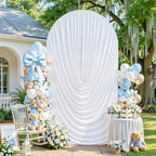 7.2FT Elegant Draped Arch Cover, White Wedding Arch Backdrop Cover, Stretchy Backdrop Arch Cover for Wedding, alternate view