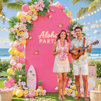 7.2FT Fuchsia Arch Backdrop Cover - Polyester Fitted Wedding Arch Stand Covers Round Top Chiara Arch Backdrop, alternate view