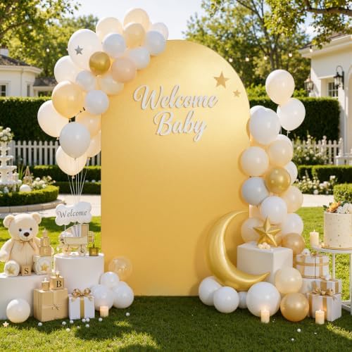7.2FT Gold Arch Backdrop Cover, Sequin Chiara Arch Cover in 7.2ft in Gold