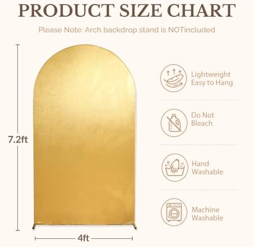 7.2FT Gold Arch Backdrop Cover, Sequin Chiara Arch Cover in 7.2ft in Gold, alternate view 7