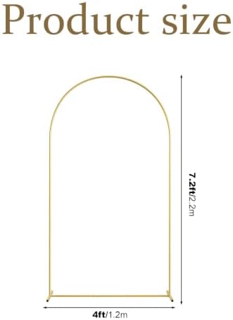 7.2FT Gold Heavy-Duty Metal Wedding Arch Backdrop Stand, Balloon Arch Frame for Flowers & Fabric, Ideal for, alternate view 3