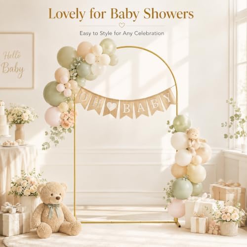 7.2FT Gold Heavy-Duty Metal Wedding Arch Backdrop Stand, Balloon Arch Frame for Flowers & Fabric, Ideal for, alternate view 7