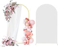 7.2FT Gold Metal Arch Backdrop Stand and White Arch Cover Set