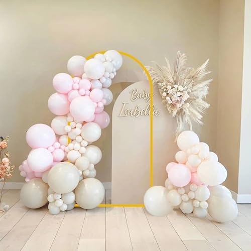 7.2FT Gold Metal Arch Backdrop Stand and White Arch Cover Set, alternate view 2