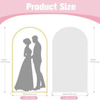 7.2FT Gold Metal Arch Backdrop Stand and White Arch Cover Set, alternate view 3