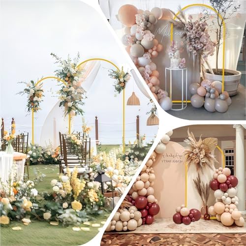 7.2FT Gold Metal Arch Backdrop Stand and White Arch Cover Set, alternate view 4