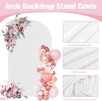 7.2FT Gold Metal Arch Backdrop Stand and White Arch Cover Set, alternate view 5