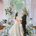 7.2FT Gold Metal Arch Backdrop Stand Wedding Balloon Background, alternate view 2