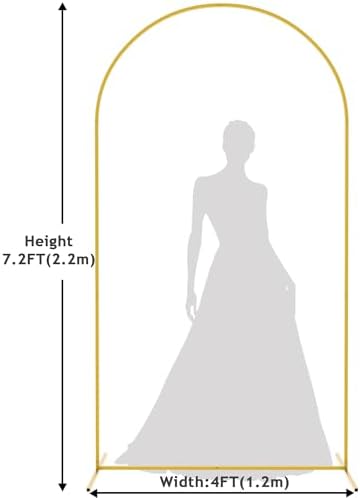 7.2FT Gold Metal Arch Backdrop Stand Wedding Balloon Background, alternate view 3