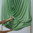 7.2FT Green Arch Backdrop Cover Spandex Fitted Chiara Round Top Event Decor in 7.2FT in Green, alternate view 3