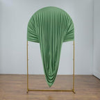 7.2FT Green Arch Backdrop Cover Spandex Fitted Chiara Round Top Event Decor in 7.2FT in Green, alternate view 4