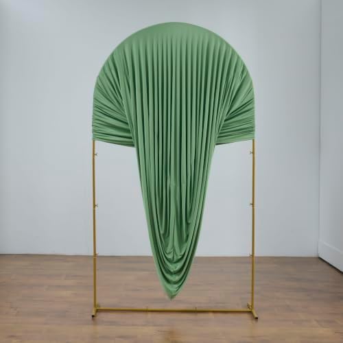 7.2FT Green Arch Backdrop Cover Spandex Fitted Chiara Round Top Event Decor in 7.2FT in Green, alternate view 4