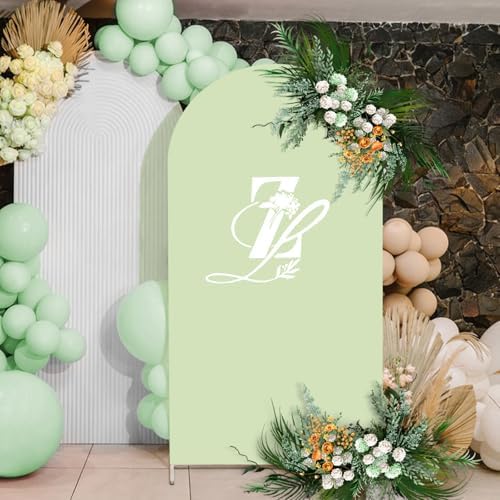 7.2Ft Green Wedding Arch Backdrop Cover for Party Deco in 7.2 FT in Green, alternate view 3