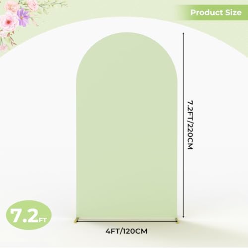 7.2Ft Green Wedding Arch Backdrop Cover for Party Deco in 7.2 FT in Green, alternate view 4