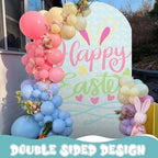 7.2ft Happy Easter Party Decorations Easter Arch Backdrop Cover Pastel Spring Spandex Fitted Arch Stand Covers, alternate