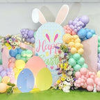 7.2ft Happy Easter Party Decorations Easter Arch Backdrop Cover Pastel Spring Spandex Fitted Arch Stand Covers, alternate