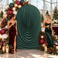 7.2FT Hunter Green Arch Backdrop Cover Spandex Fitted Round Top Event Decor in 7.2FT in Hunter Green