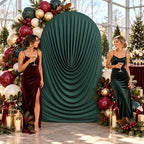 7.2FT Hunter Green Arch Backdrop Cover Spandex Fitted Round Top Event Decor in 7.2FT in Hunter Green