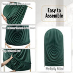 7.2FT Hunter Green Arch Backdrop Cover Spandex Fitted Round Top Event Decor in 7.2FT in Hunter Green, alternate view 4