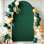 7.2FT Hunter Green Arch Backdrop Cover, Spandex Fitted Wedding Arch Stand Covers 2-Sided Round Top Chiara Arch