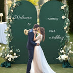 7.2FT Hunter Green Arch Backdrop Cover, Spandex Fitted Wedding Arch Stand Covers 2-Sided Round Top Chiara Arch, alternate