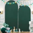 7.2FT Hunter Green Arch Backdrop Cover, Spandex Fitted Wedding Arch Stand Covers 2-Sided Round Top Chiara Arch, alternate