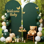 7.2FT Hunter Green Arch Cover - Polyester Fitted Wedding Arch Stand Covers Round Top Chiara Arch Backdrop Cover, alternate
