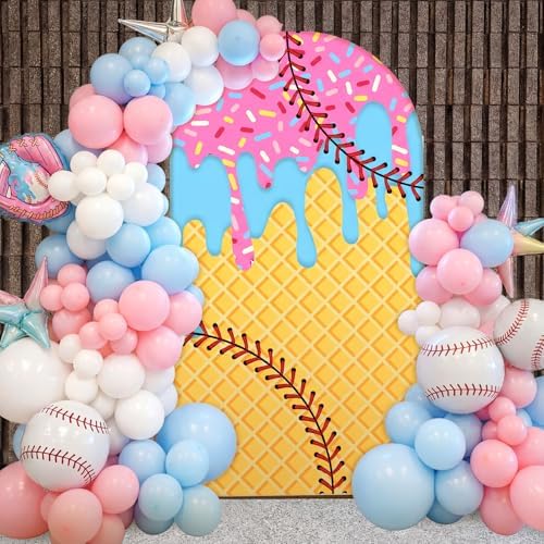 7.2ft Ice Cream Drip Baseball Arch Backdrop Cover Party Decor in 7.2 ft in Ice Cream Drip Baseball