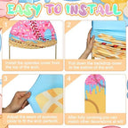 7.2ft Ice Cream Drip Baseball Arch Backdrop Cover Party Decor in 7.2 ft in Ice Cream Drip Baseball, alternate view 3