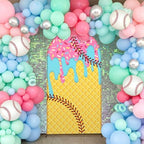 7.2ft Ice Cream Drip Baseball Arch Backdrop Cover Party Decor in 7.2 ft in Ice Cream Drip Baseball, alternate view 5