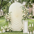 7.2FT Ivory Arch Backdrop Cover Spandex Fitted Chiara Round Top Event Decor