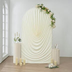 7.2FT Ivory Arch Backdrop Cover Spandex Fitted Chiara Round Top Event Decor, alternate view 5